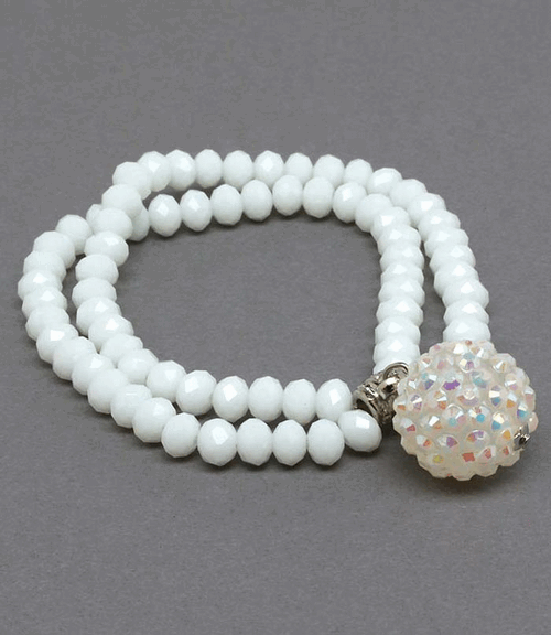 Double Row Fireball Bead Bracelet